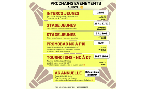 ça se passe chez nous... Prochains événements